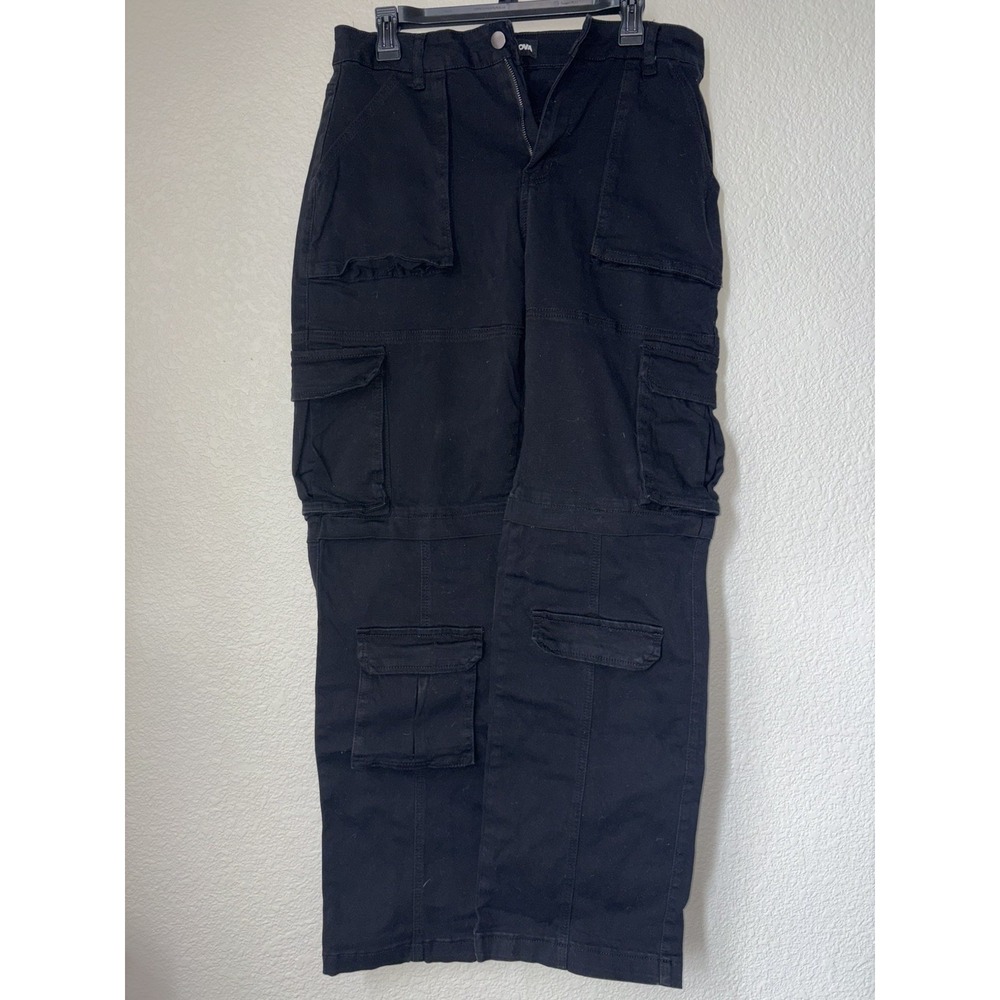 Fashion Nova Mens Black Cargo Pants Size L